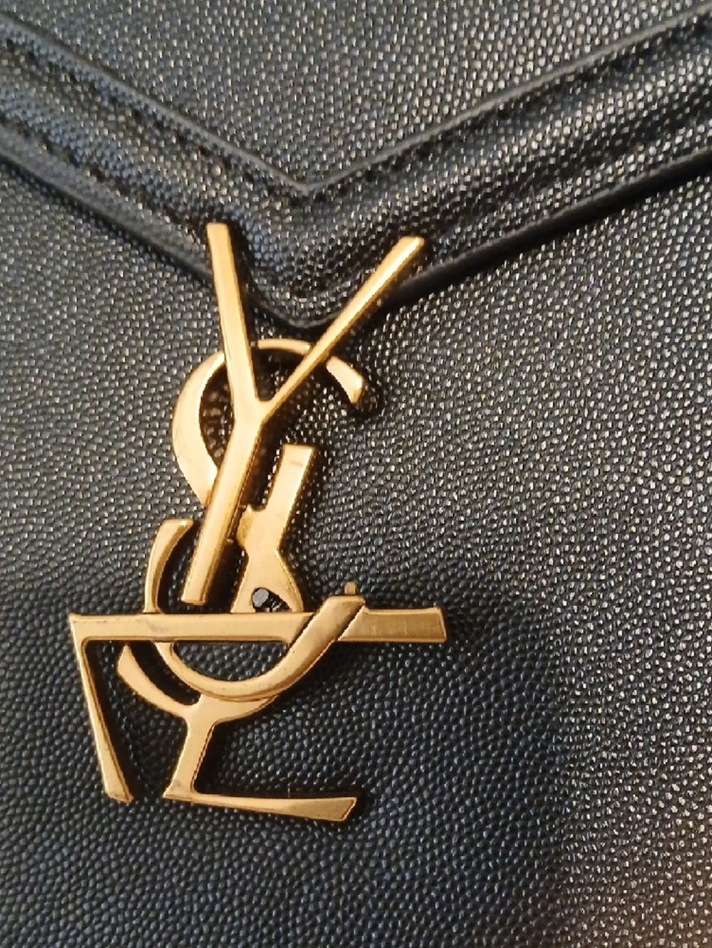 Saint Laurent Black Top-Handle Satchel with Gold YSL Monogram Lock - Picture 3 of 12